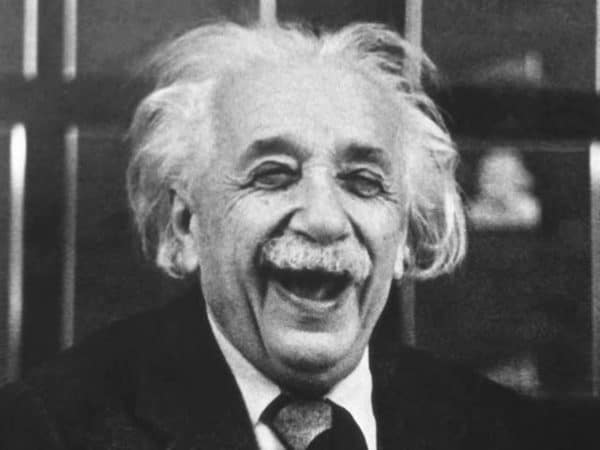 Einstein laughing
